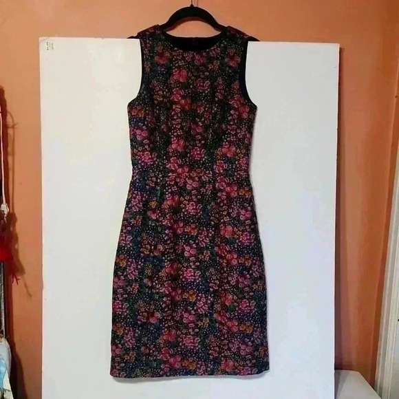 J CREW L2593 NWOT size 00 Stunning HTF  Botanic Jacquard Mayapple Sheath Dress - Picture 1 of 10